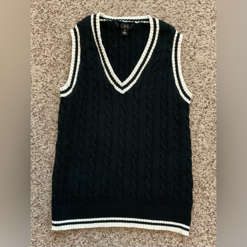 Black Cable Knit Sweater Vest